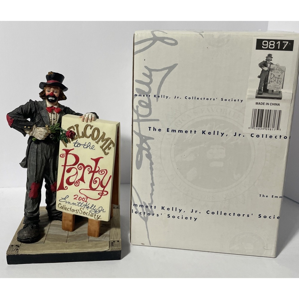 2001 Emmett Kelly Jr Collectors Society "Welcome‎ To The Party" #9817 With Bo